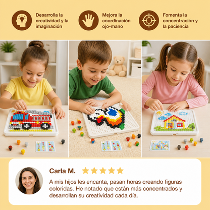 Tablero de Mosaico Montessori con Pinchos para Aprender
