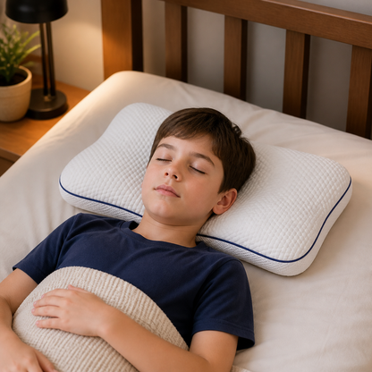Almohada Ergonómica Infantil de Espuma Viscoelástica con Soporte para el Cuello