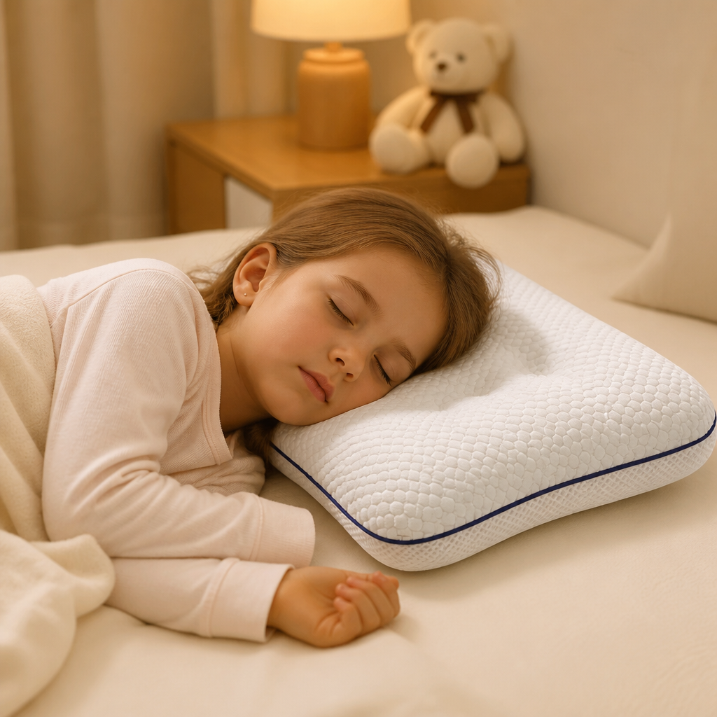 Almohada Ergonómica Infantil de Espuma Viscoelástica con Soporte para el Cuello