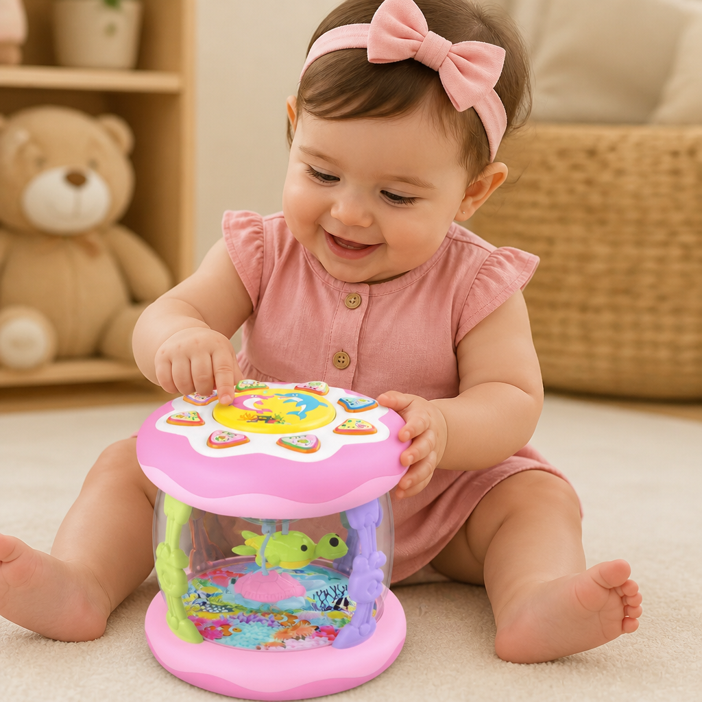 Giocattolo Musicale Interattivo con Luci – Gioco Sensoriale Montessori e Ninna Nanna Rilassante