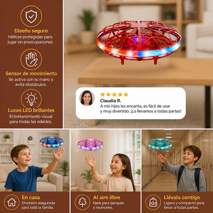Dron Volador UFO LED Con Sensor De Movimiento