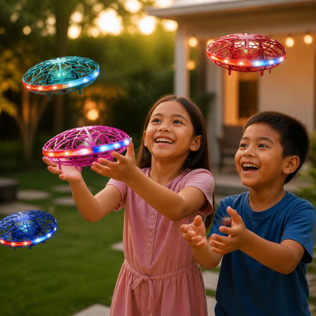 Dron Volador UFO LED Con Sensor De Movimiento