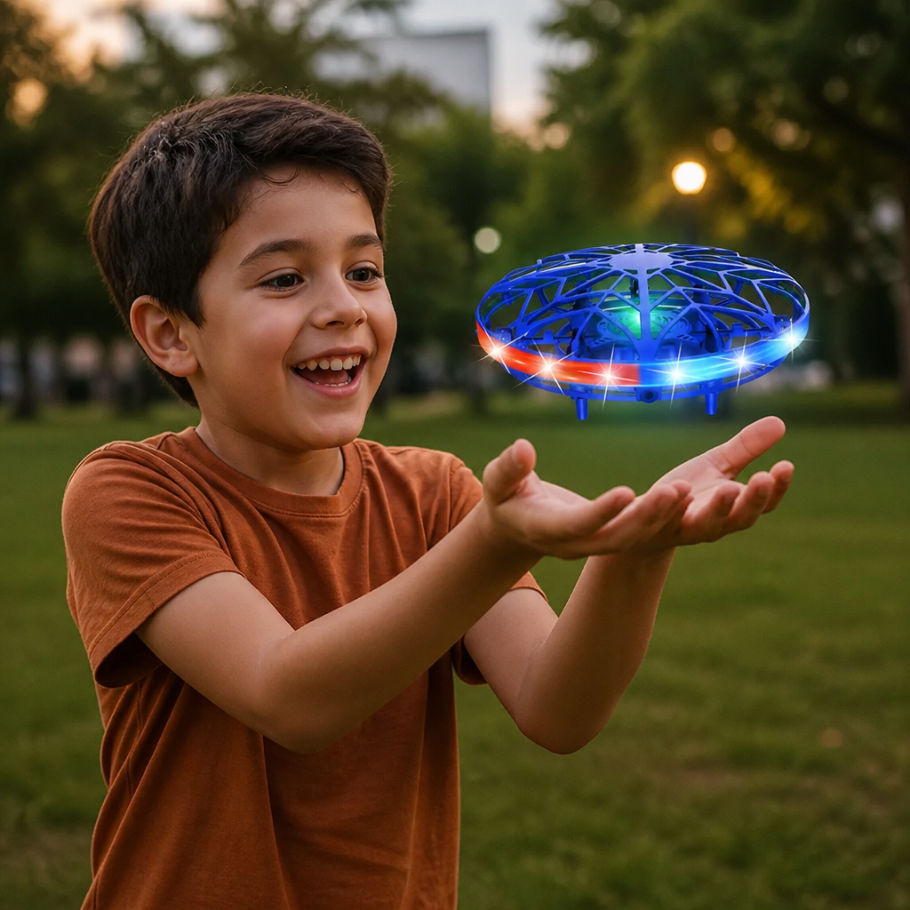 Dron Volador UFO LED Con Sensor De Movimiento