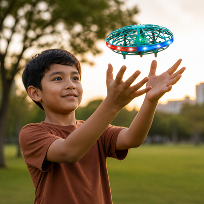 Dron Volador UFO LED Con Sensor De Movimiento
