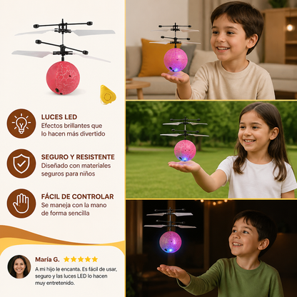 Dron Bola Voladora LED Con Control Manual Para Niños