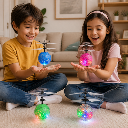 Dron Bola Voladora LED Con Control Manual Para Niños