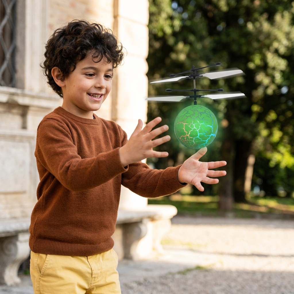 Dron Bola Voladora LED Con Control Manual Para Niños