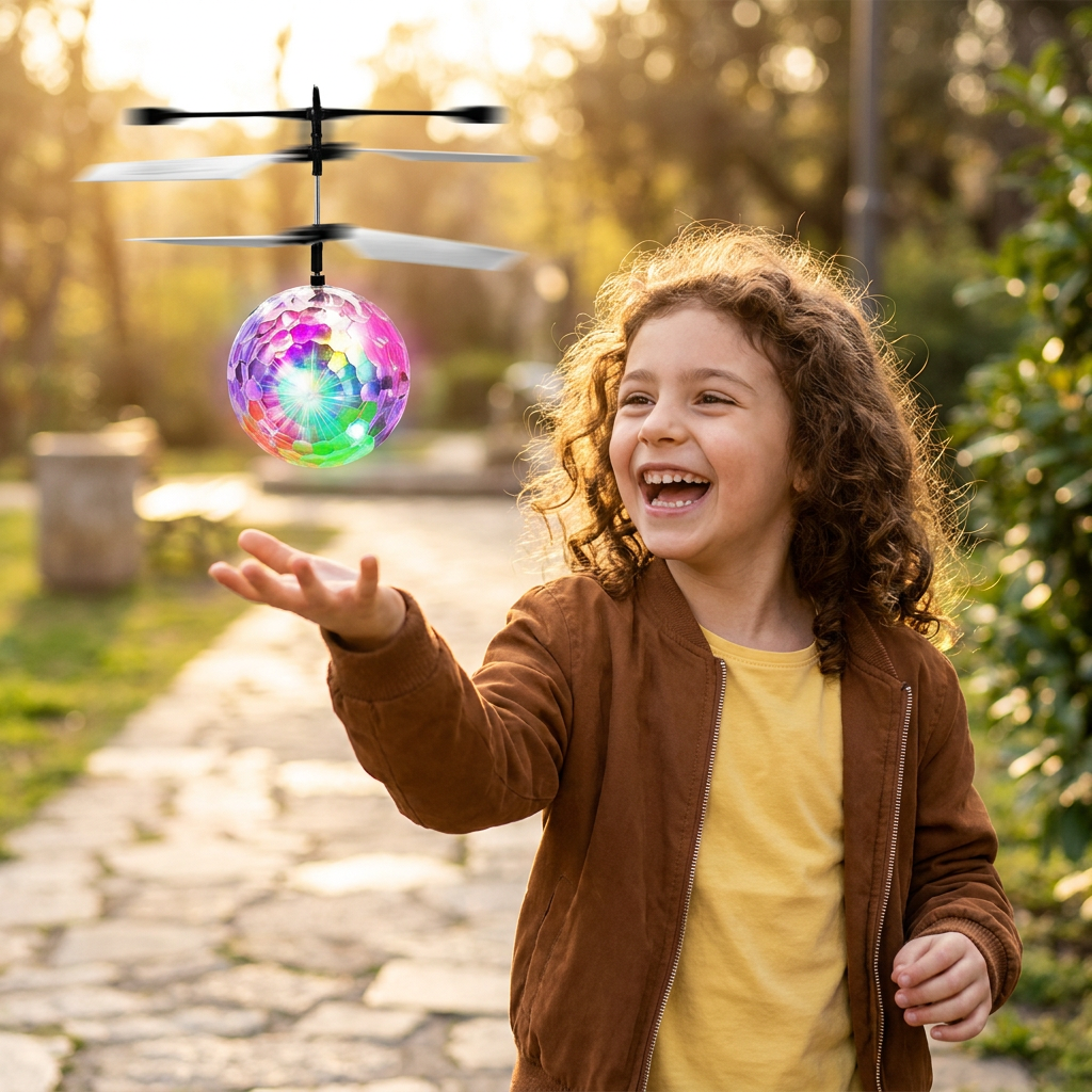 Dron Bola Voladora LED Con Control Manual Para Niños