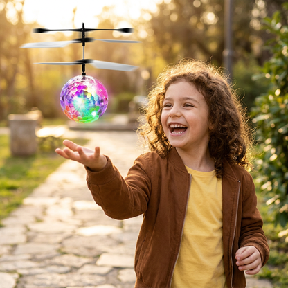 Dron Bola Voladora LED Con Control Manual Para Niños
