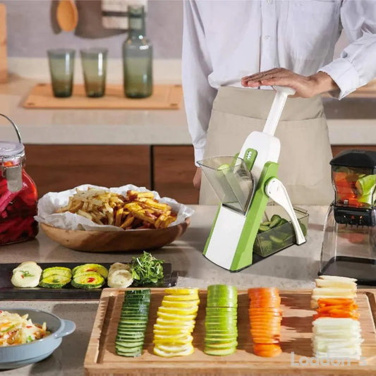 Cortadora De Verduras Multifuncional Ajustable - Cortadora De Cocina Profesional Con Bandeja Colectora Cortadora De Verduras Multifuncional Ajustable - Cortadora De Verduras Profesional Con Bandeja Colectora