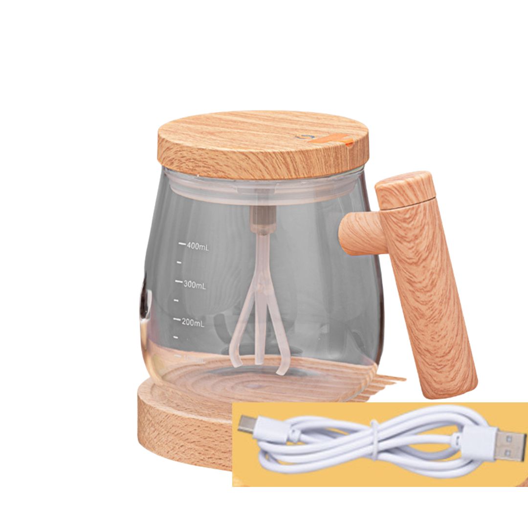 Vaso de Batidora de Madera 2 en 1