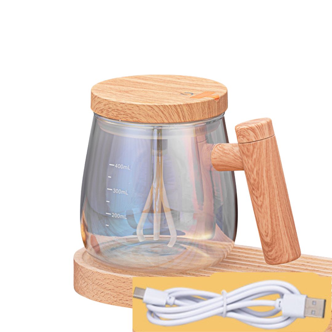 Vaso de Batidora de Madera 2 en 1