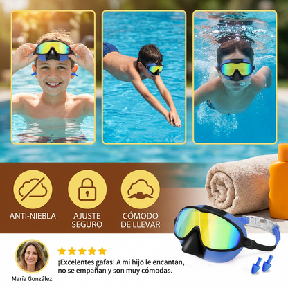 Gafas de Natación Prácticas para Niños – Antivaho, Ajuste Seguro y Uso Cómodo
