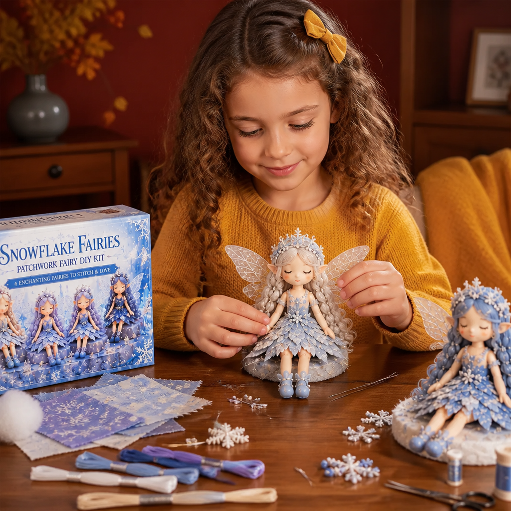 Kit de Costura DIY de Hada para Niños – Crea Encantadoras Muñecas Hada con Tela, Accesorios e Instrucciones