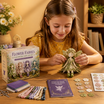 Kit de Costura DIY de Hada para Niños – Crea Encantadoras Muñecas Hada con Tela, Accesorios e Instrucciones