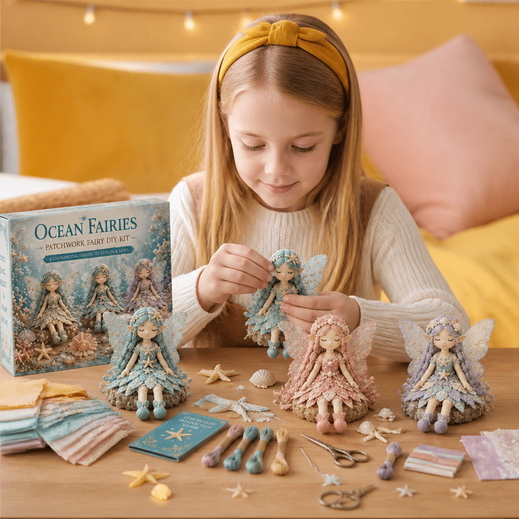 Kit de Costura DIY de Hada para Niños – Crea Encantadoras Muñecas Hada con Tela, Accesorios e Instrucciones
