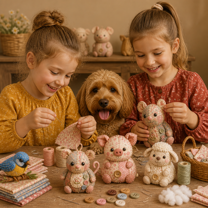 Kit de Costura DIY de Animales – Set de Manualidades para Ornamentos de Tela Hechos a Mano