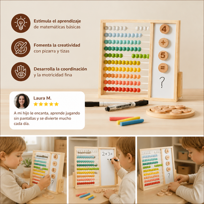 Ábaco Magnético de Madera para Niños – Juguete Educativo con Números y Colores