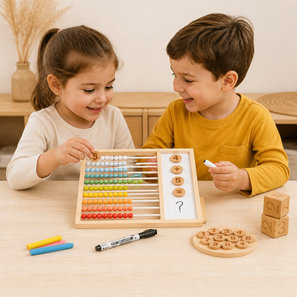 Ábaco Magnético de Madera para Niños – Juguete Educativo con Números y Colores