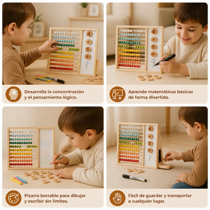 Ábaco Magnético de Madera para Niños – Juguete Educativo con Números y Colores