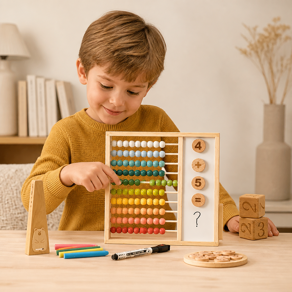 Ábaco Magnético de Madera para Niños – Juguete Educativo con Números y Colores