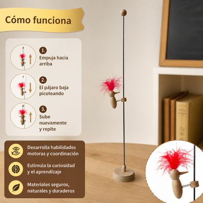 Pájaro Carpintero de Madera Juguete Educativo para Niños