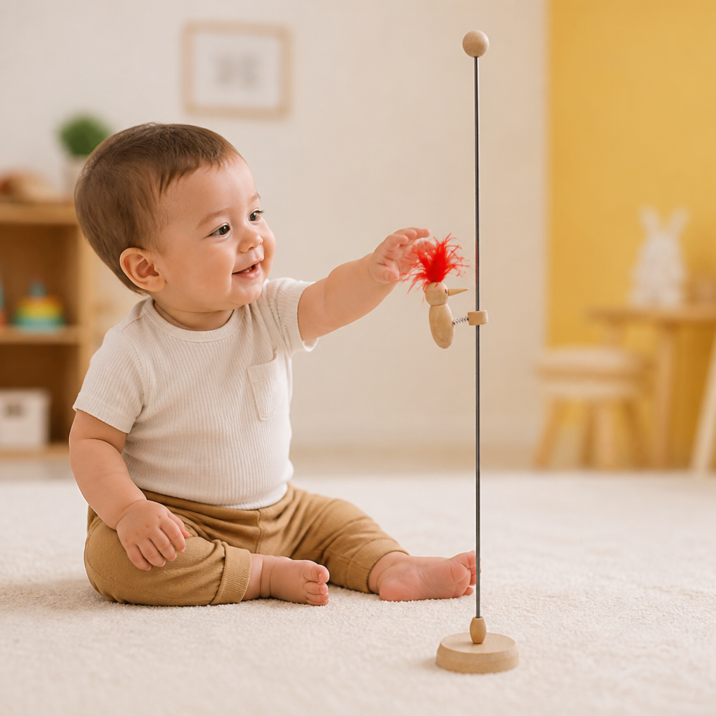 Pájaro Carpintero de Madera Juguete Educativo para Niños