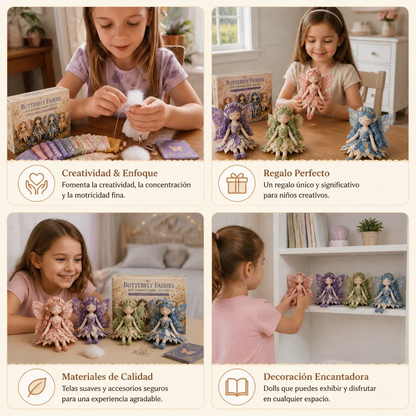 Kit de Costura DIY de Hada para Niños – Crea Encantadoras Muñecas Hada con Tela, Accesorios e Instrucciones