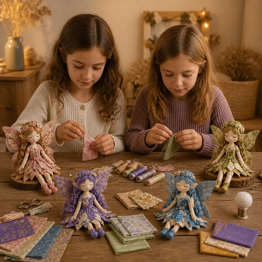 Kit de Costura DIY de Hada para Niños – Crea Encantadoras Muñecas Hada con Tela, Accesorios e Instrucciones