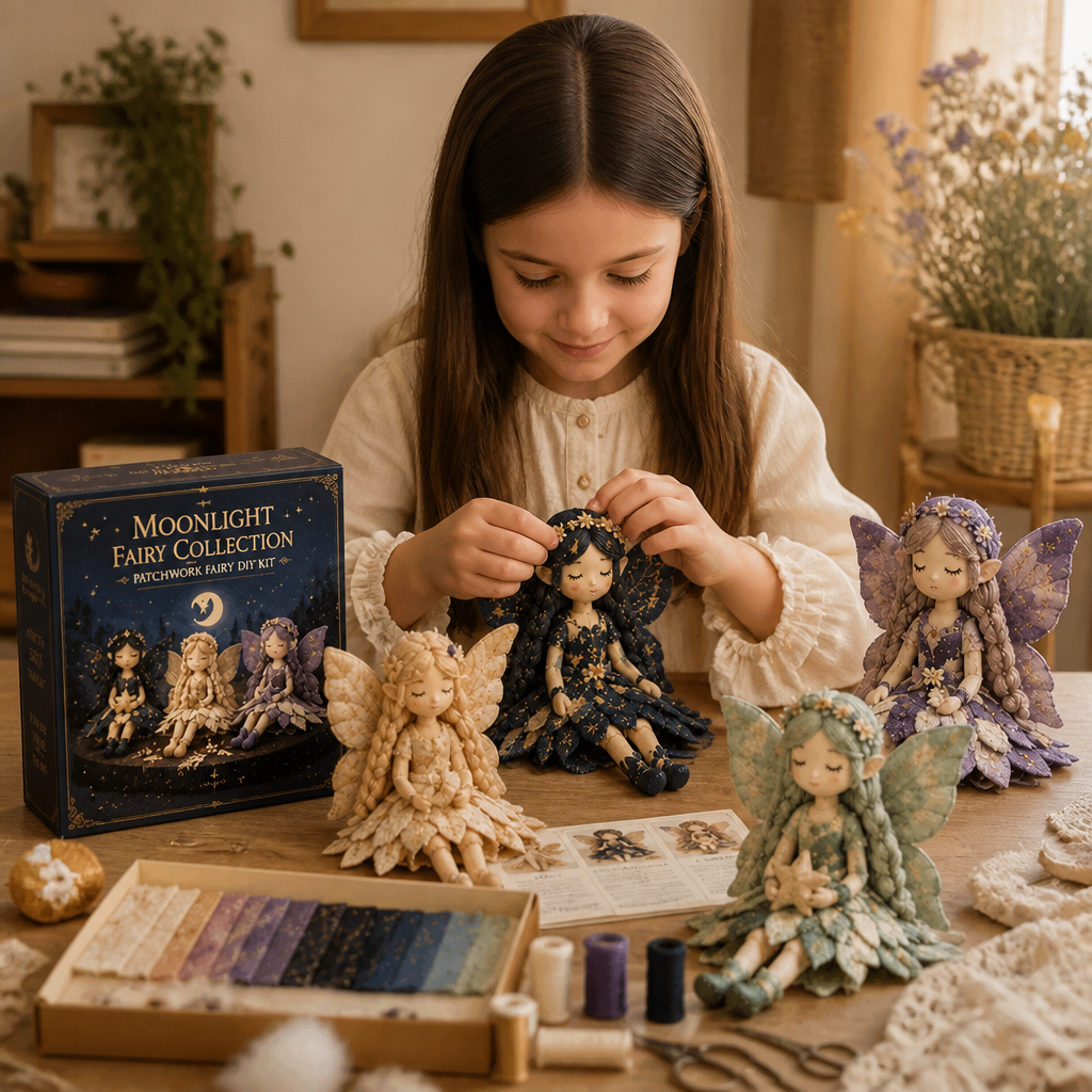 Kit de Costura DIY de Hada para Niños – Crea Encantadoras Muñecas Hada con Tela, Accesorios e Instrucciones