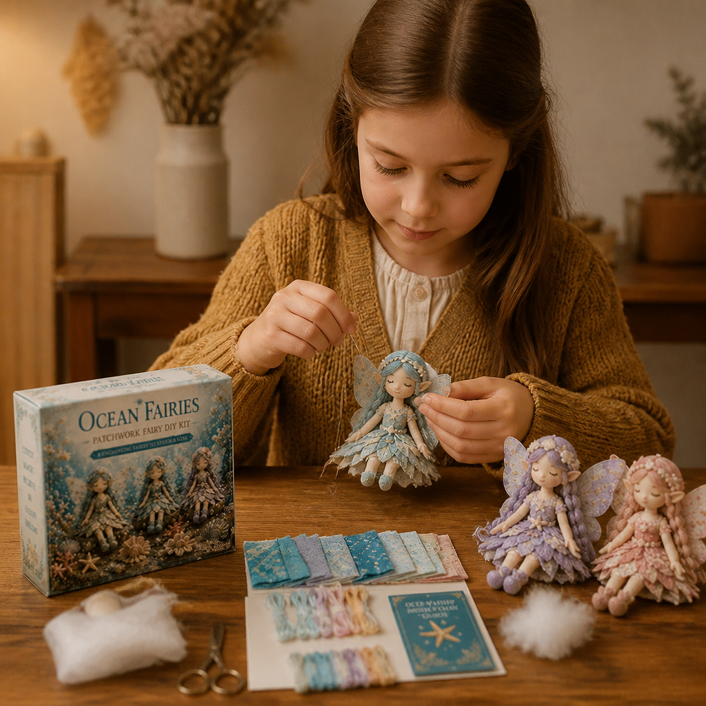 Kit de Costura DIY de Hada para Niños – Crea Encantadoras Muñecas Hada con Tela, Accesorios e Instrucciones