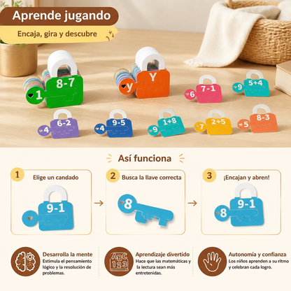 Juego Educativo De Candados Y Llaves Para Aprender Letras Y Matemáticas