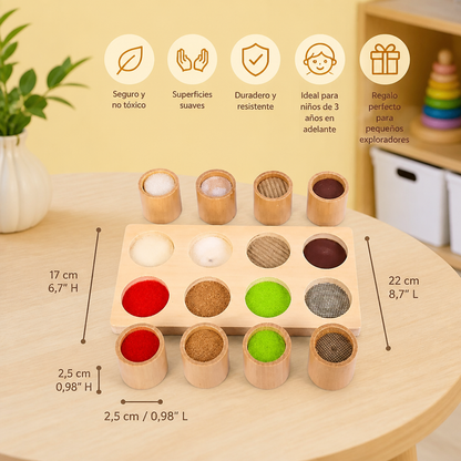 Juego Montessori de Tacto y Texturas – Juguete Sensorial de Aprendizaje