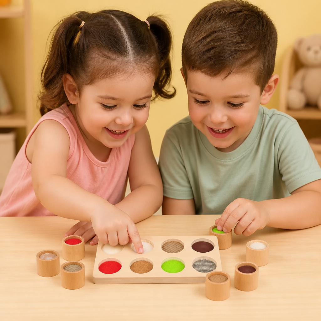 Juego Montessori de Tacto y Texturas – Juguete Sensorial de Aprendizaje