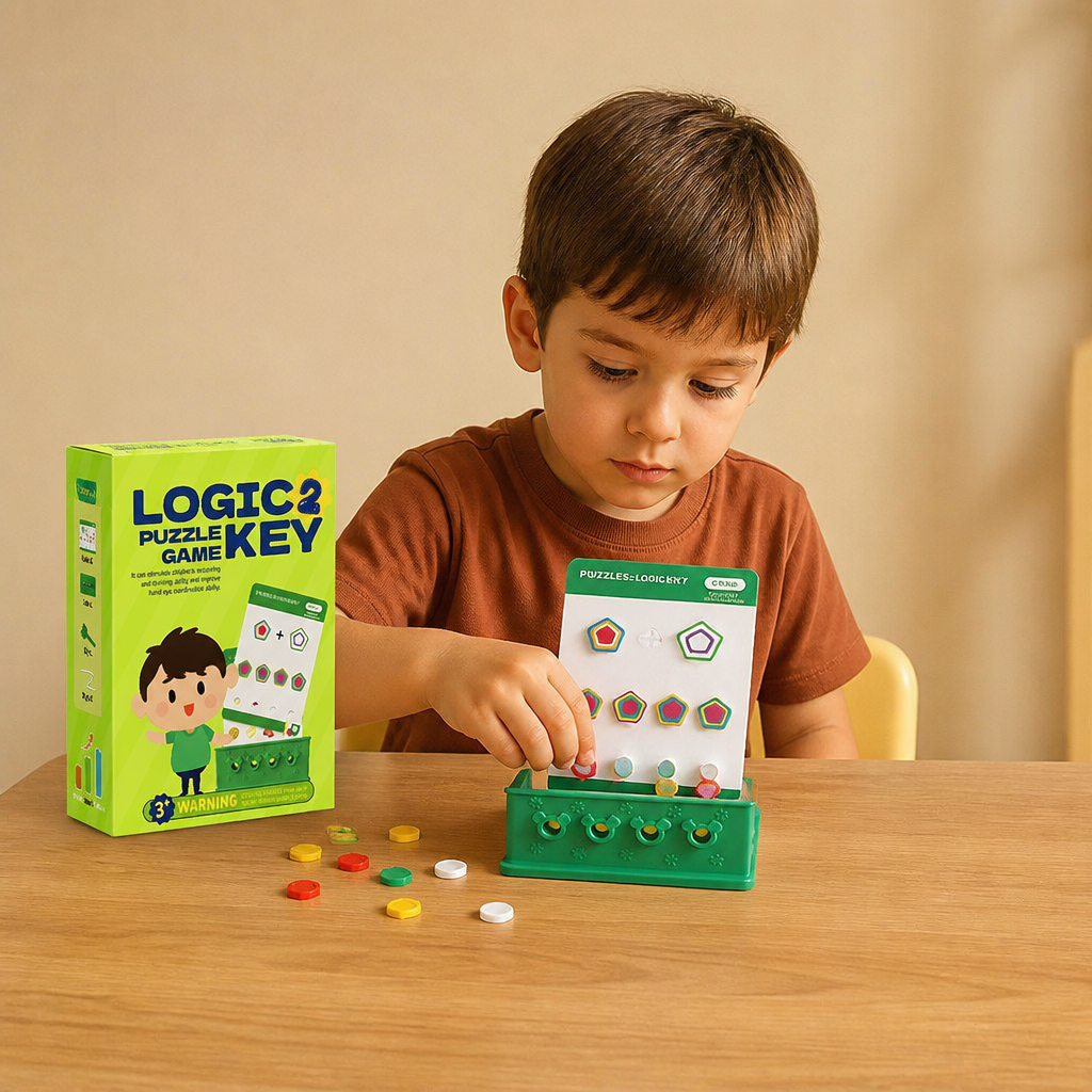 Juego de rompecabezas de llaves de lógica para niños