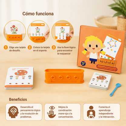 Juego de rompecabezas de llaves de lógica para niños