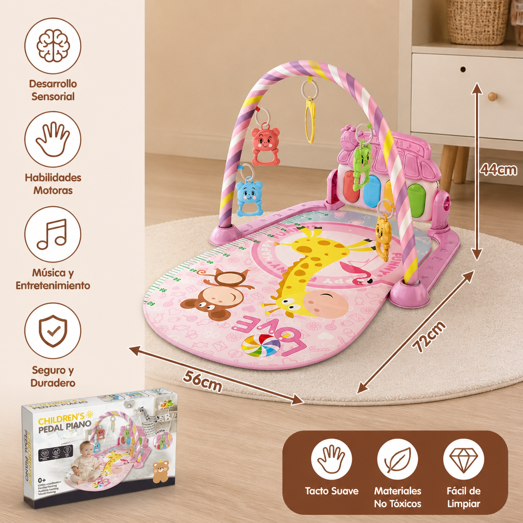 Piano Musical para Bebés con Pedales para la Coordinación de las Extremidades y la Estimulación Visual y Auditiva