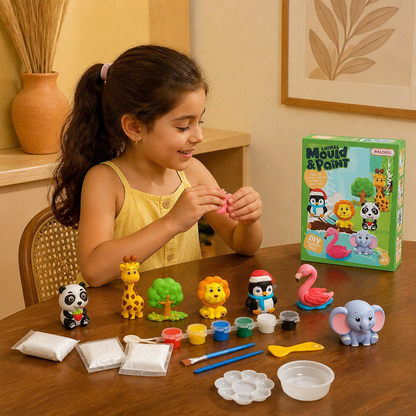 Kit de pintura DIY de animales de yeso – Moldea, pinta y crea un set de manualidades para niños