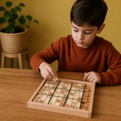 Tablero de Sudoku de Madera – Juego Educativo de Lógica y Matemáticas