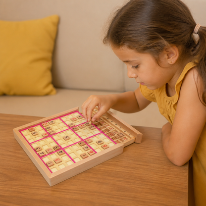 Tablero de Sudoku de Madera – Juego Educativo de Lógica y Matemáticas