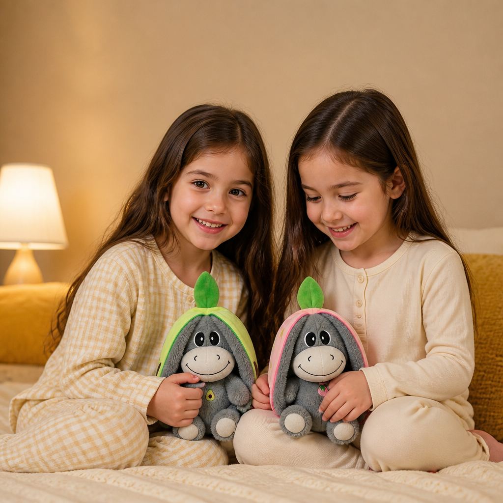 Juguete de peluche de burro que respira