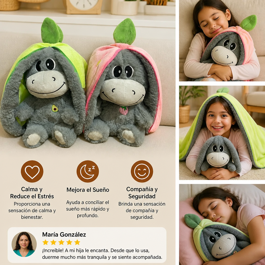 Juguete de peluche de burro que respira
