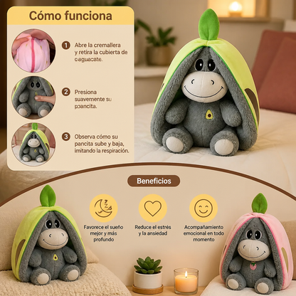 Juguete de peluche de burro que respira