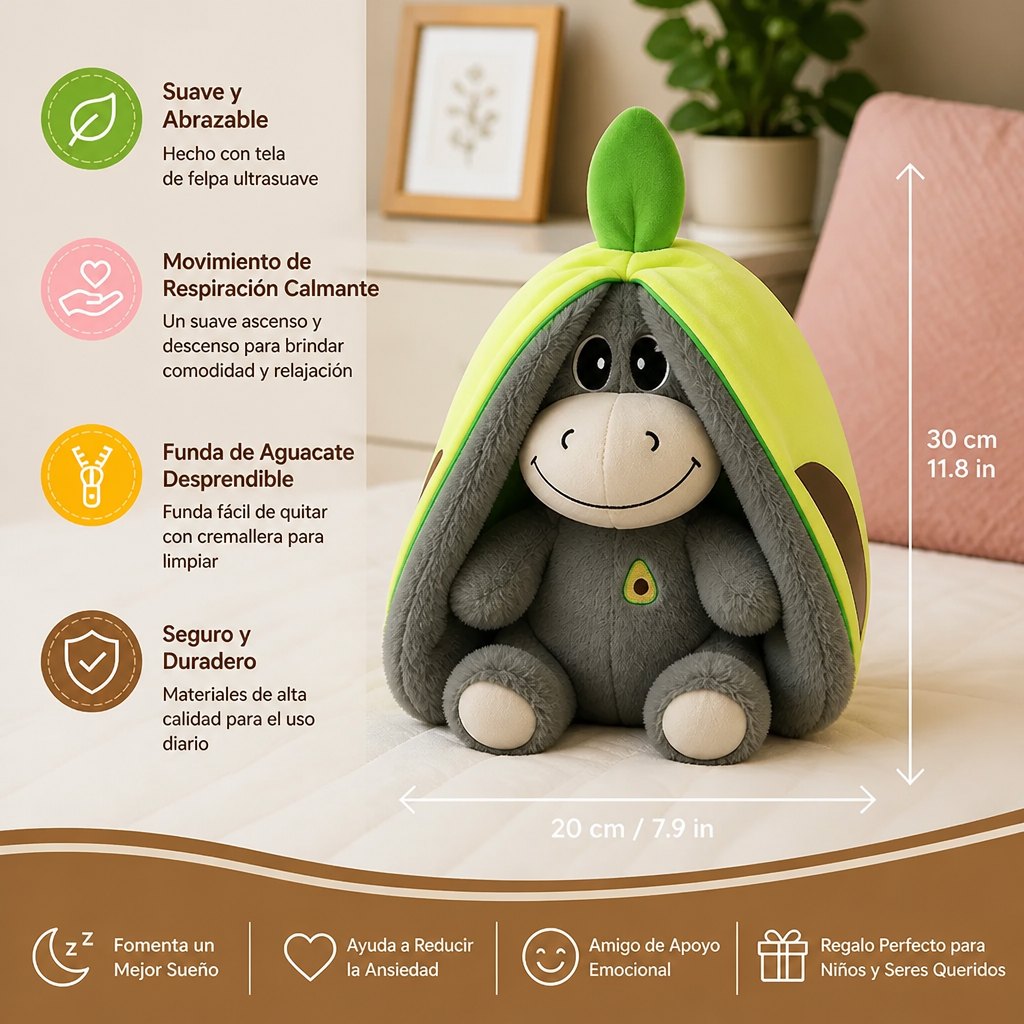 Juguete de peluche de burro que respira