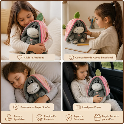 Juguete de peluche de burro que respira
