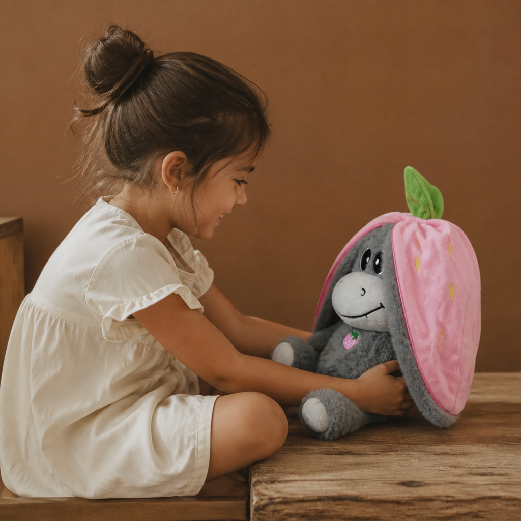 Juguete de peluche de burro que respira