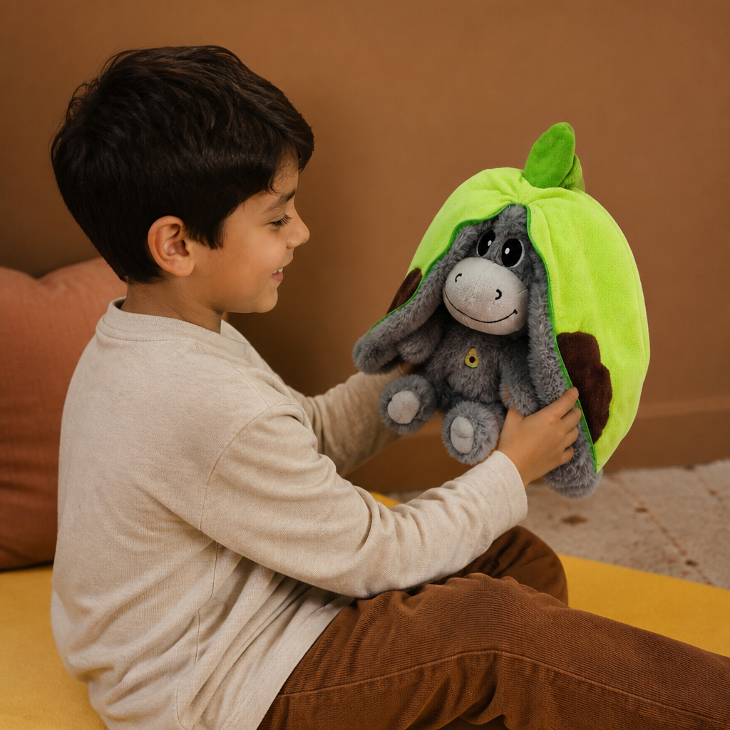Juguete de peluche de burro que respira