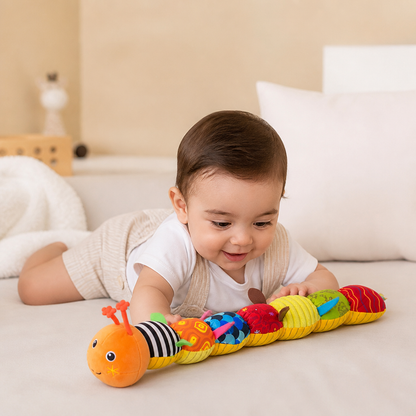 Caterpillar Sensorial de Peluche con Sonajero y Música