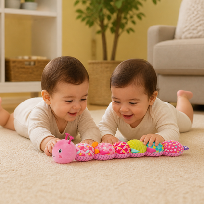 Caterpillar Sensorial de Peluche con Sonajero y Música