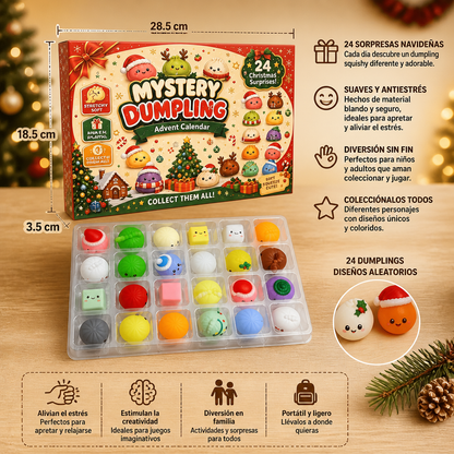 Calendario de Adviento con Mini Juguetes Squishy en Forma de Dumplings
